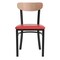 Emma and Oliver Yara Industrial Dining Chair with Rolled Steel Frame and Solid Wood Seat - 500 lbs. Static Weight Capacity